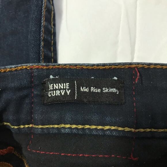 True Religion womens 28 Jennie curvy mid rise skinny dark wash jeans stretchy - Picture 3 of 12